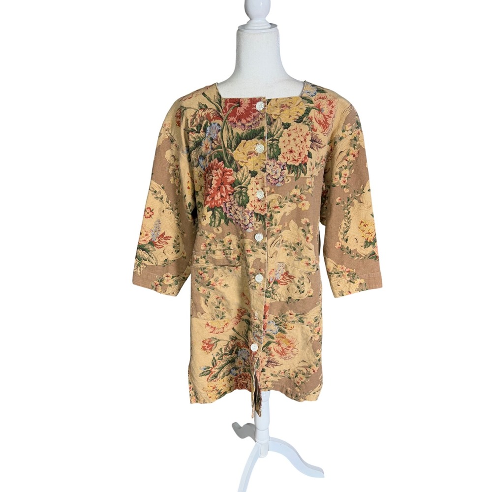 Vintage Gianna Rose Floral Tapestry Smock Jacket – Lagenlook